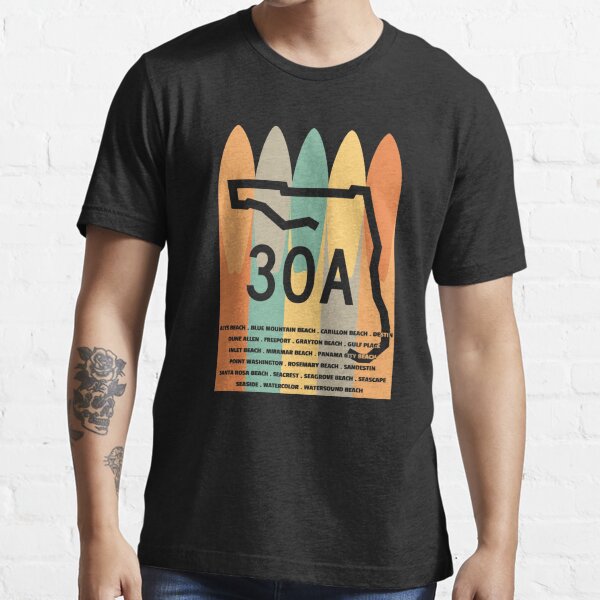 30a Surfboards Towns Of 30a T Shirt For Sale By Koolmodee Redbubble 30a T Shirts Florida 