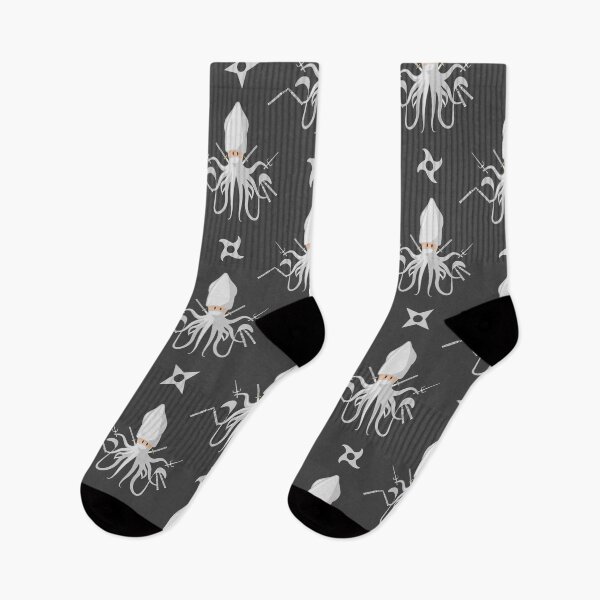 Item preview, Armed White Ninja Squid (black) designed and sold by animinimal.