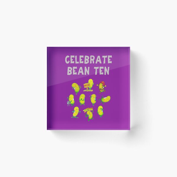 Item preview, Happy 10th Birthday card - Celebrate Bean Ten designed and sold by Justbeanhappy.