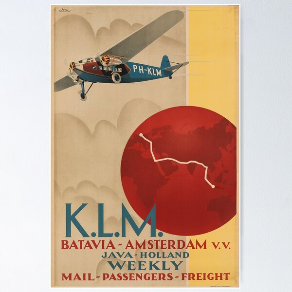 Item preview, Batavia-Amsterdam vintage travel poster designed and sold by stickart-marek.