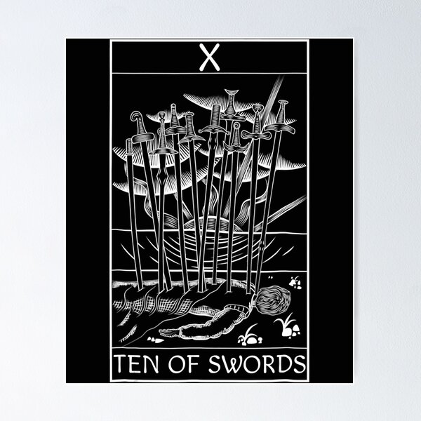 Item preview, Tarot Card 10 X Ten Of Swords T-Shirt Occult Vintage Gift designed and sold by Dezutterkenny.