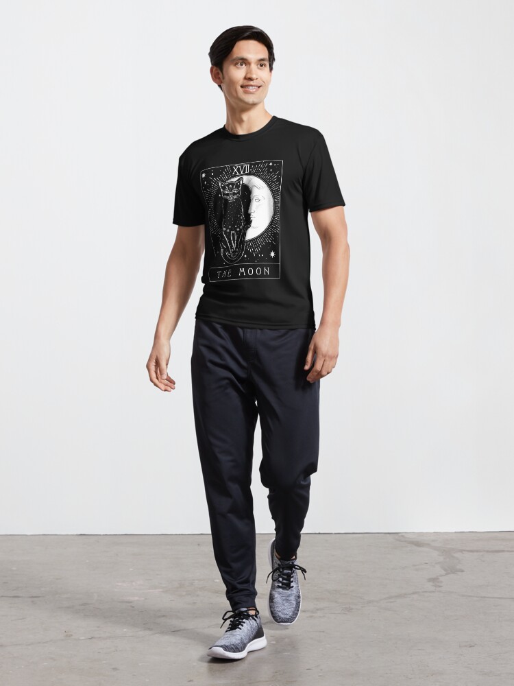 Alternate view of Tarot Card Crescent Moon And Cat Graphic Active T-Shirt