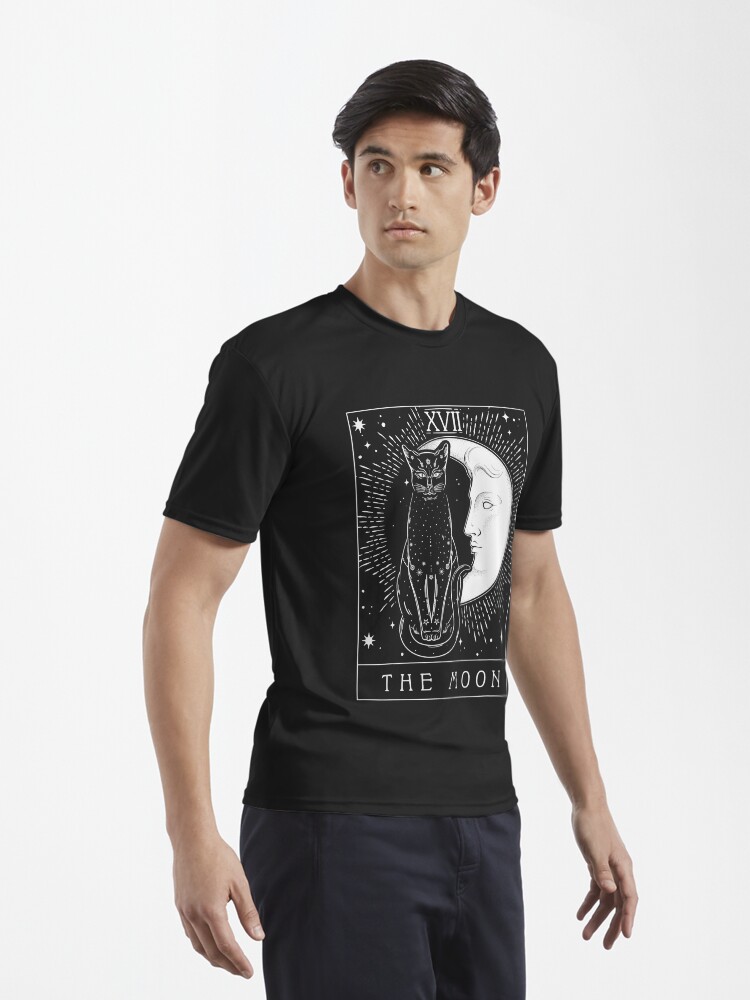 Alternate view of Tarot Card Crescent Moon And Cat Graphic Active T-Shirt