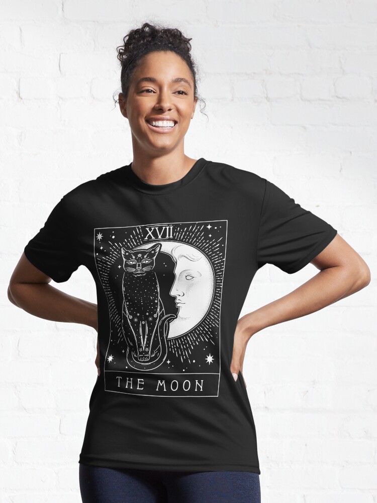 Alternate view of Tarot Card Crescent Moon And Cat Graphic Active T-Shirt