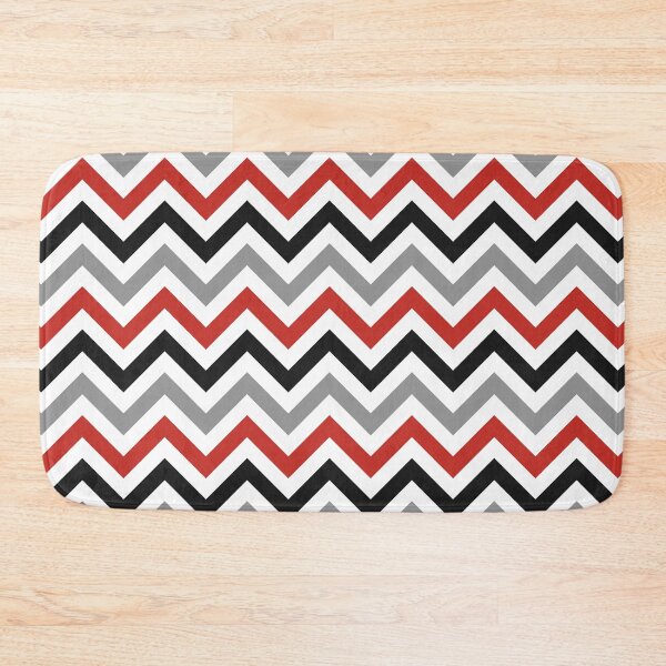 Item preview, Retro Vintage Zig Zag Stripes Modern Red Black White Gray Design designed and sold by Wizzles Emporium.