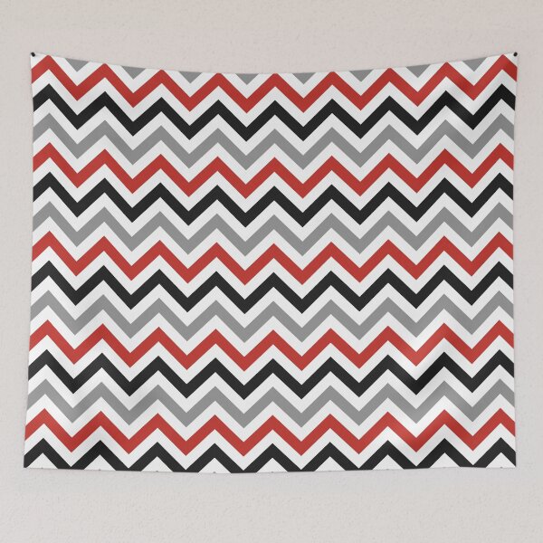 Item preview, Retro Vintage Zig Zag Stripes Modern Red Black White Gray Design designed and sold by Wizzles Emporium.