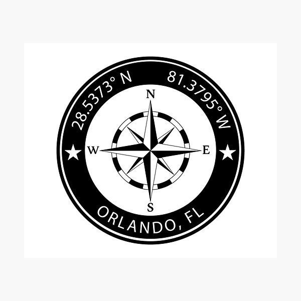 Item preview, Orlando, Florida Geographical Coordinates designed and sold by TeeOhGraphics.