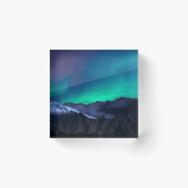 Alaska Northern Lights Night Sky Aurora Borealis Gifts Acrylic Block