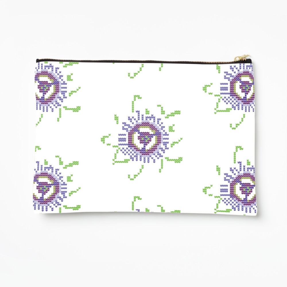 Passioned Flower knit stitch logo Zipper Pouch