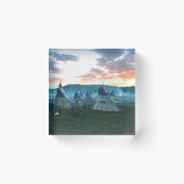 Item preview, Native indian camp at sundown designed and sold by celinebisson.