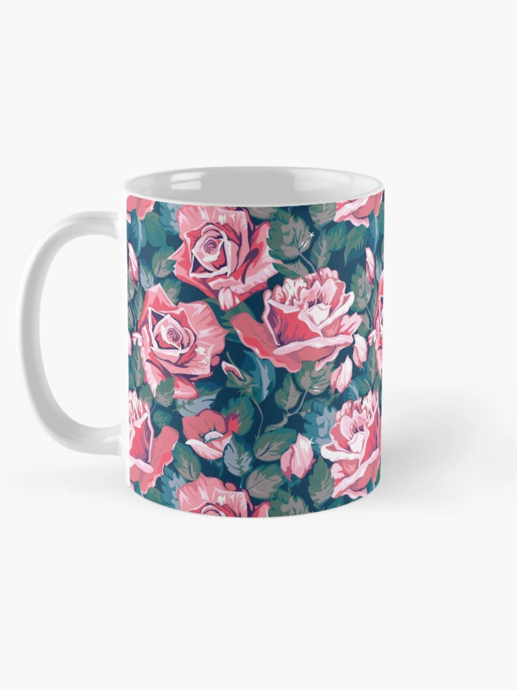 Thumbnail 5 of 6, Coffee Mug, Pink Roses Floral Flower Pattern designed and sold by CallaStatements.