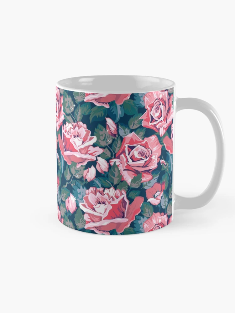 Thumbnail 3 of 6, Coffee Mug, Pink Roses Floral Flower Pattern designed and sold by CallaStatements.