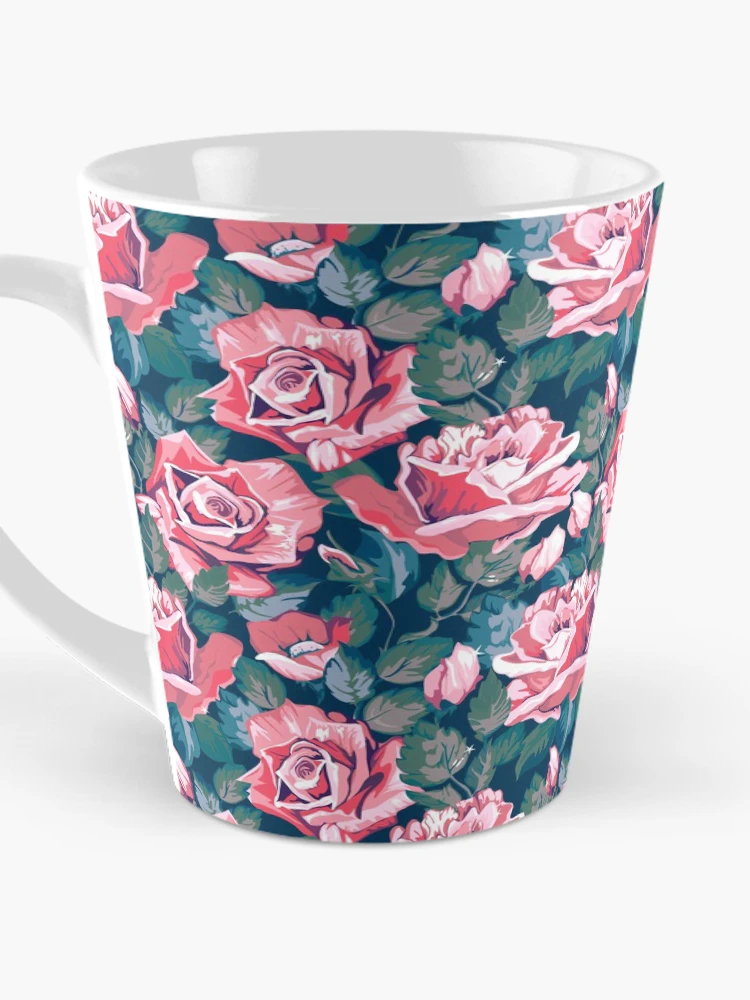Thumbnail 3 of 4, Coffee Mug, Pink Roses Floral Flower Pattern designed and sold by CallaStatements.