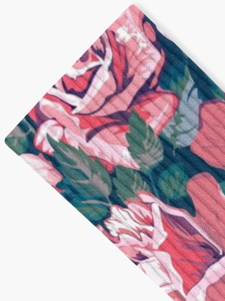 Thumbnail 2 of 5, Socks, Pink Roses Floral Flower Pattern designed and sold by CallaStatements.