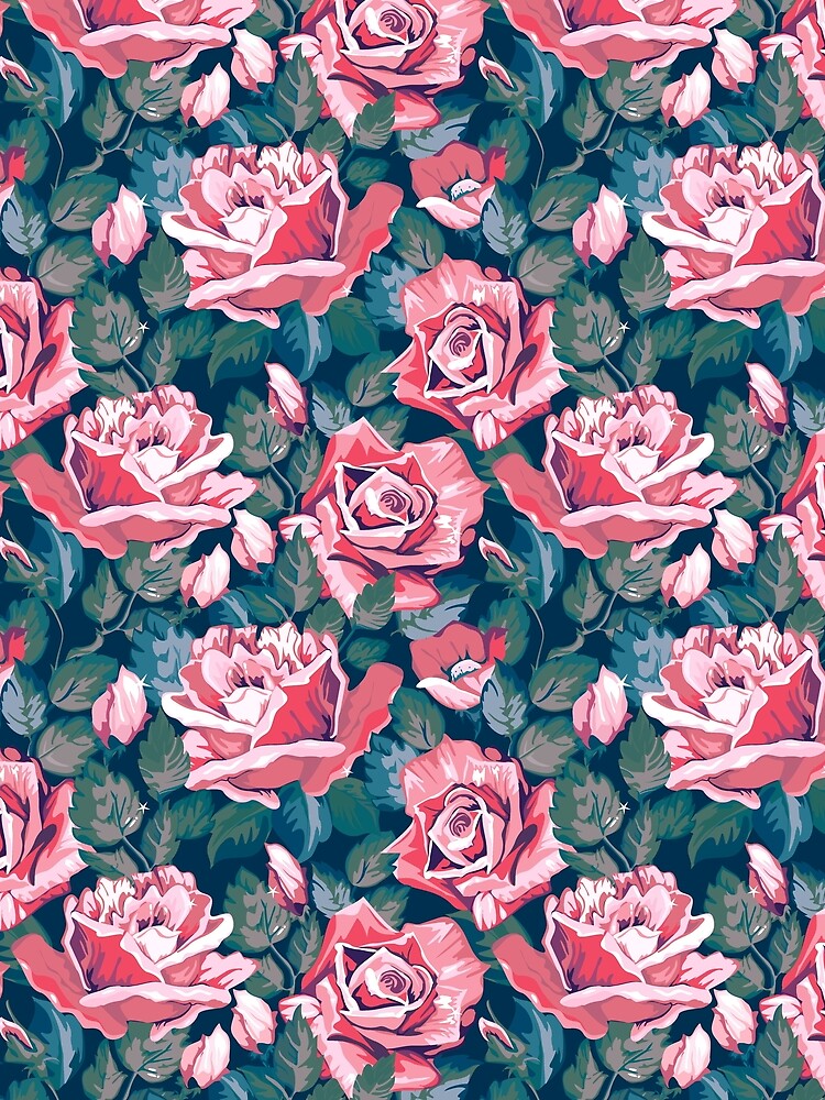Thumbnail 3 of 3, Scarf, Pink Roses Floral Flower Pattern designed and sold by CallaStatements.