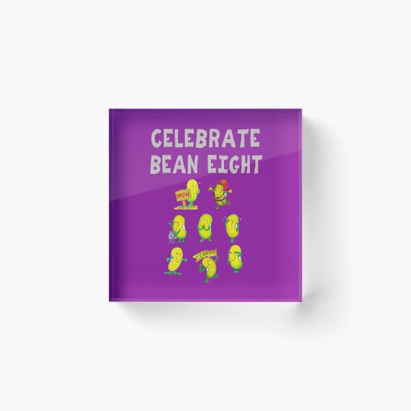 Item preview, Happy 8th Birthday card - Celebrate Bean Eight designed and sold by Justbeanhappy.