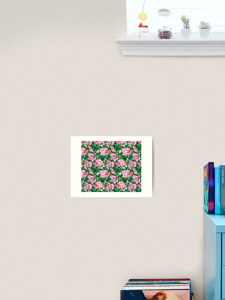 Thumbnail 2 of 3, Art Print, Pink Roses Floral Flower Pattern designed and sold by CallaStatements.