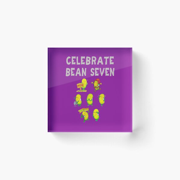 Item preview, Happy 7th Birthday card - Celebrate Bean Seven designed and sold by Justbeanhappy.
