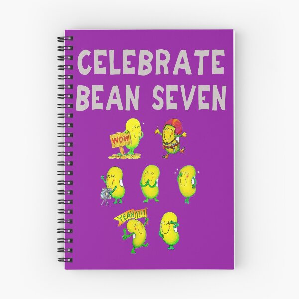 Item preview, Happy 7th Birthday card - Celebrate Bean Seven designed and sold by Justbeanhappy.