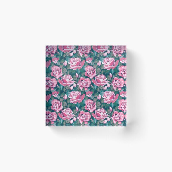 Item preview, Pink and Green Roses Floral Flower Pattern designed and sold by CallaStatements.