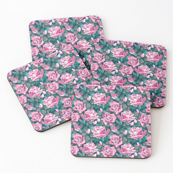 Item preview, Pink and Green Roses Floral Flower Pattern designed and sold by CallaStatements.