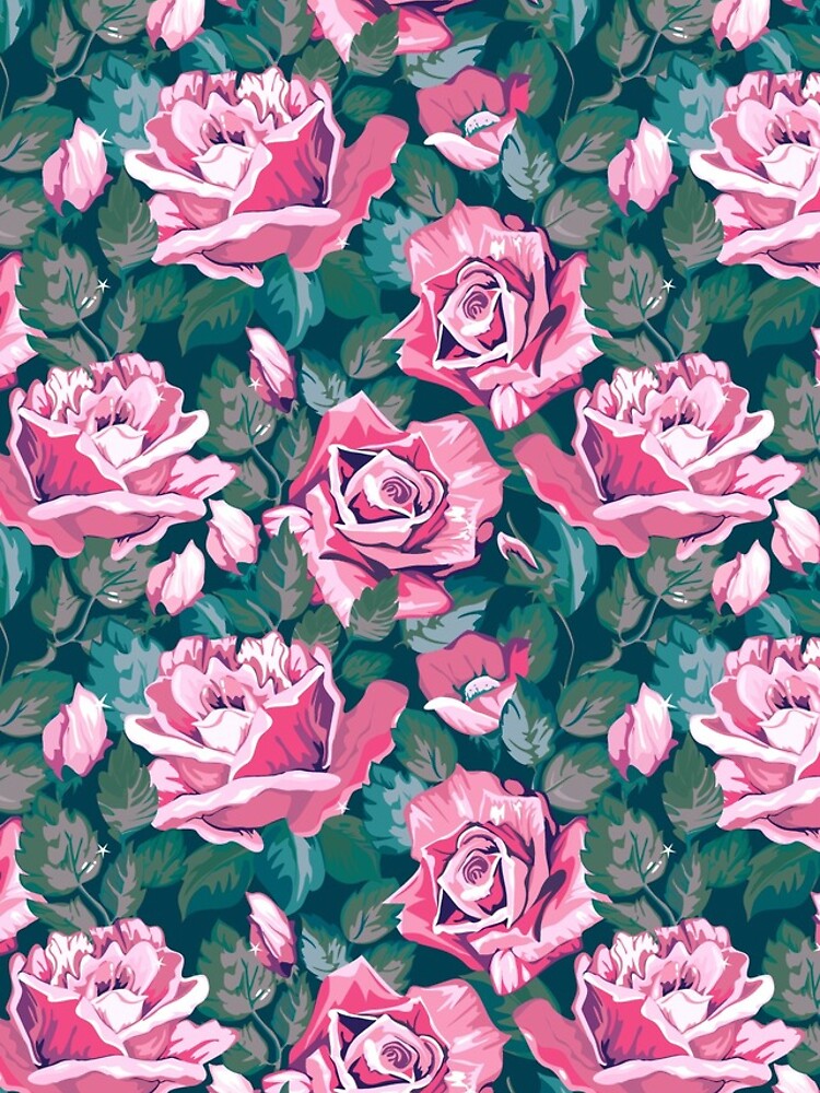 Thumbnail 4 of 4, iPhone Case, Pink and Green Roses Floral Flower Pattern designed and sold by CallaStatements.