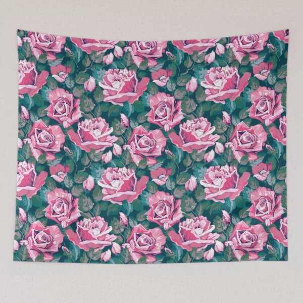 Item preview, Pink and Green Roses Floral Flower Pattern designed and sold by CallaStatements.