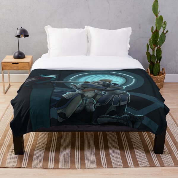 RexSoka Rex and Ahsoka hug in the Medbay Throw Blanket