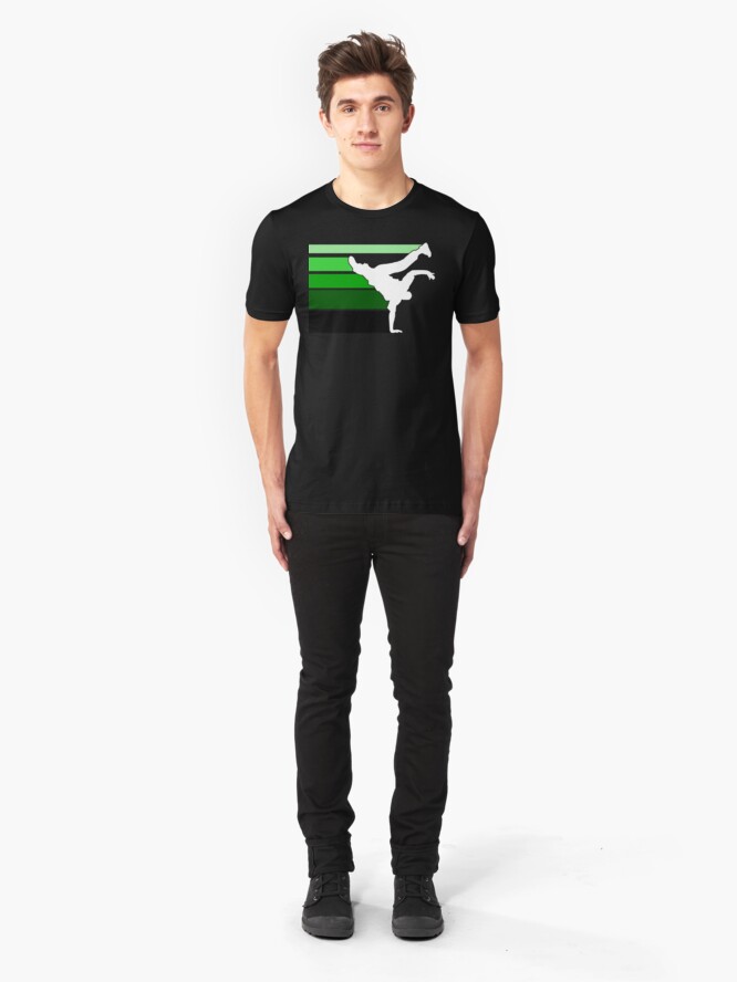 Alternate view of BBOY lines grn/wht Slim Fit T-Shirt