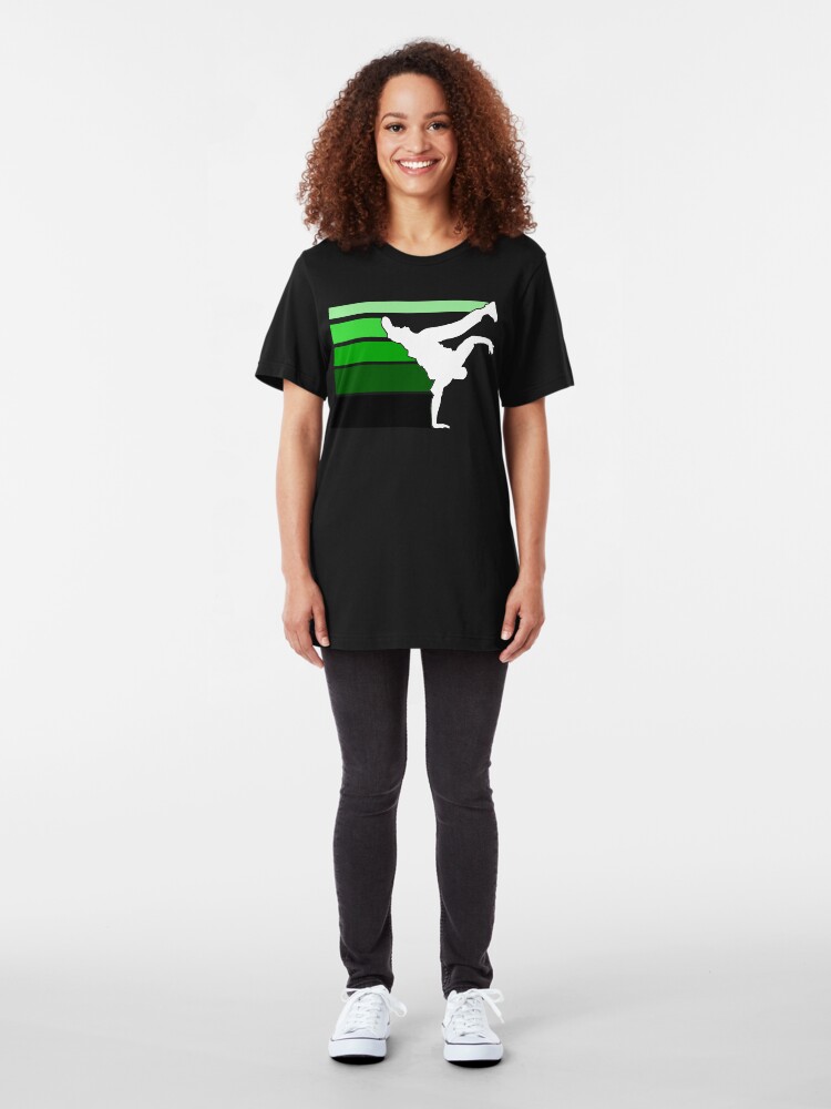 Alternate view of BBOY lines grn/wht Slim Fit T-Shirt