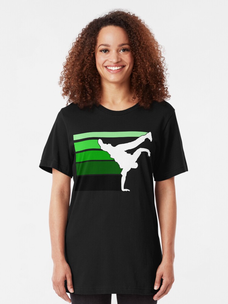 Alternate view of BBOY lines grn/wht Slim Fit T-Shirt