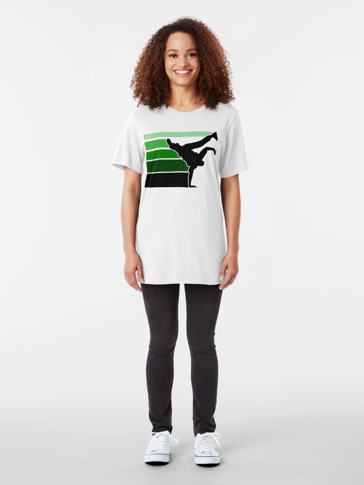 Alternate view of BBOY lines grn/blk Slim Fit T-Shirt