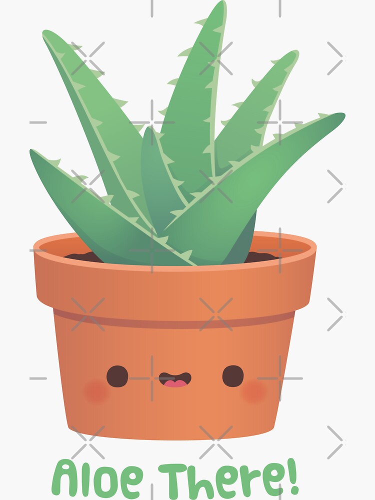 Aloe Vera Funny Succulent Plant, Aloe There! - Aloe Vera Gifts Lover -  Sticker | TeePublic