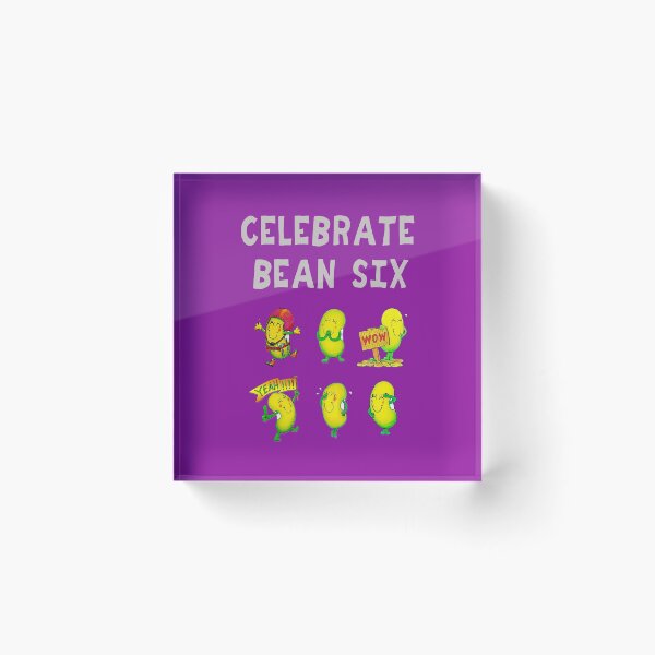 Item preview, Happy 6th Birthday card - Celebrate Bean six designed and sold by Justbeanhappy.