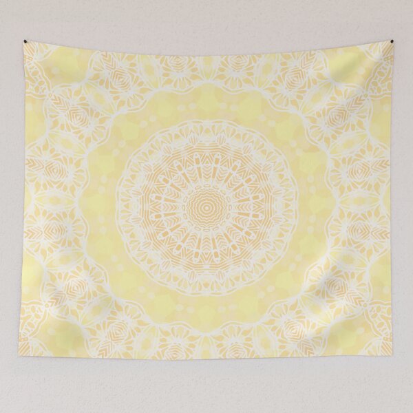Item preview, Soft Yellow Kaleidoscope Mandala designed and sold by Julie Erin Designs.