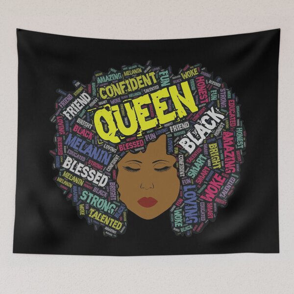 Item preview, Black Queen Words In Afro Hair designed and sold by blackartmatters.