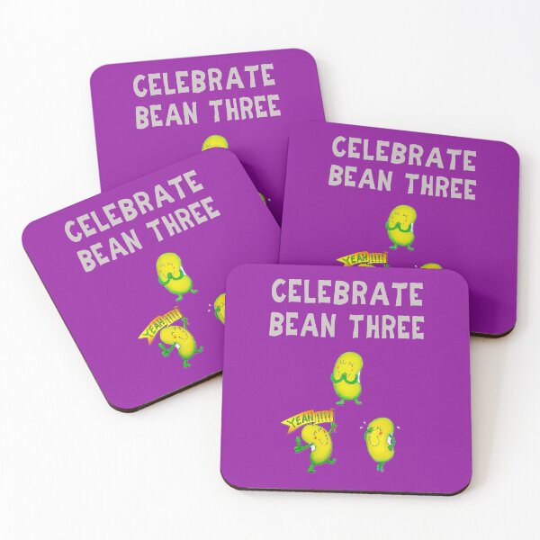 Item preview, Happy 3rd Birthday card - Celebrate Bean three designed and sold by Justbeanhappy.
