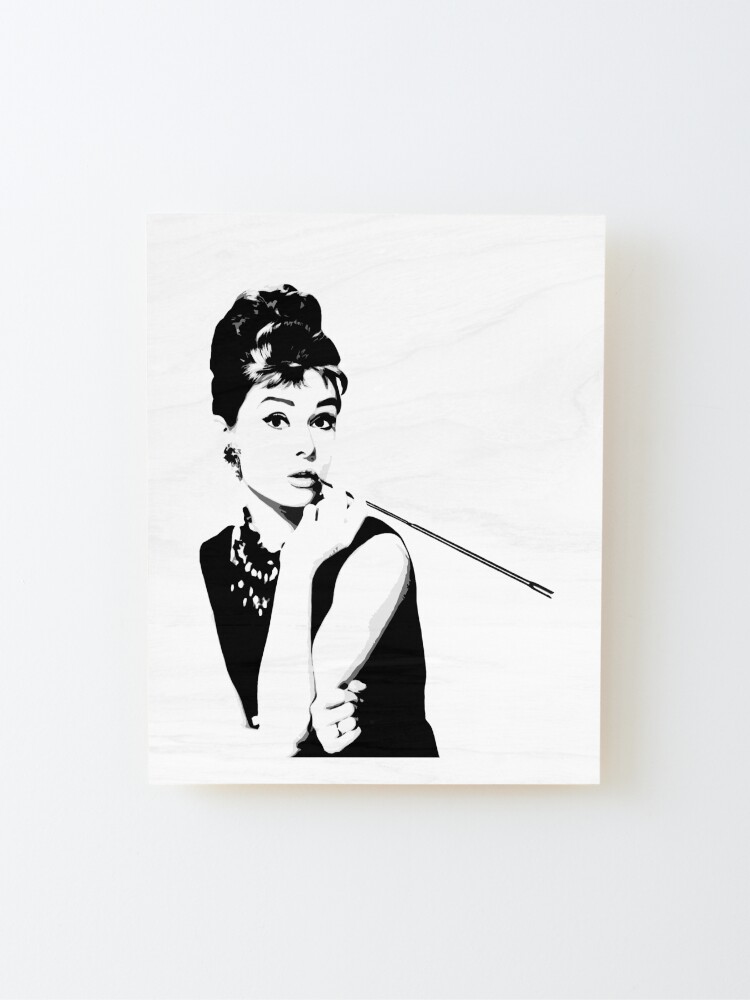 Custom pastel portrait from photo, Black and white drawing of Audrey Hepburn, store Commission, Celebrity portrait on request, Movie lover's gift