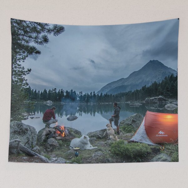 Item preview, Camping with dogs by the lake designed and sold by gbgvphotography.