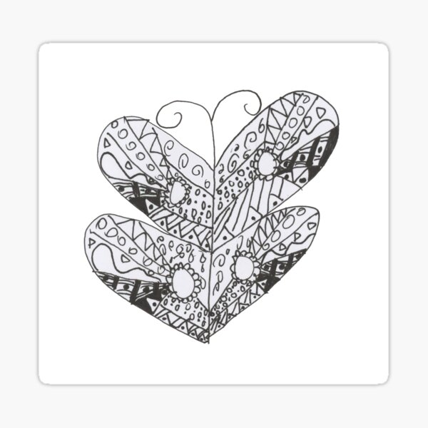 black and white butterfly Sticker