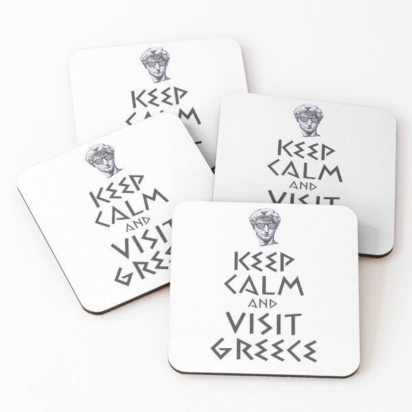 Item preview, Keep Calm and Visit Greece with Cool Statue designed and sold by allincrete.