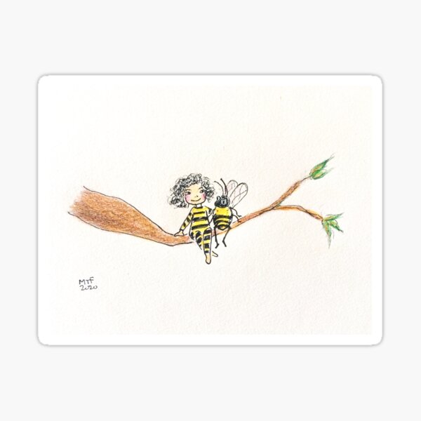 Let's Bee Friends, Cute and sweet illustration Sticker