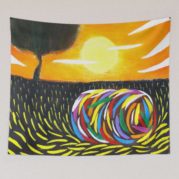 Item preview, Prairie Landscape - Colorful Farm Art designed and sold by Kitslam Art.