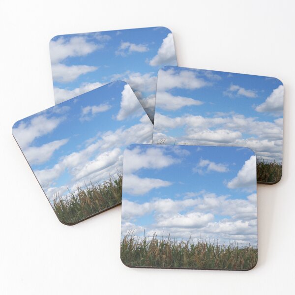 Item preview, Corn field in autumn with "popcorn" clouds designed and sold by rvjames.