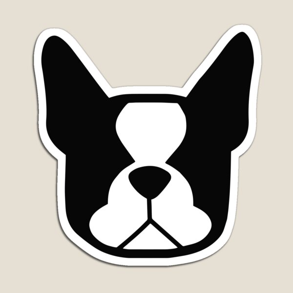 Item preview, Boston Terrier face in black and white - bold Boston silhouette - copyright Smooshface United - Boston Terrier gift designed and sold by smooshfaceutd.