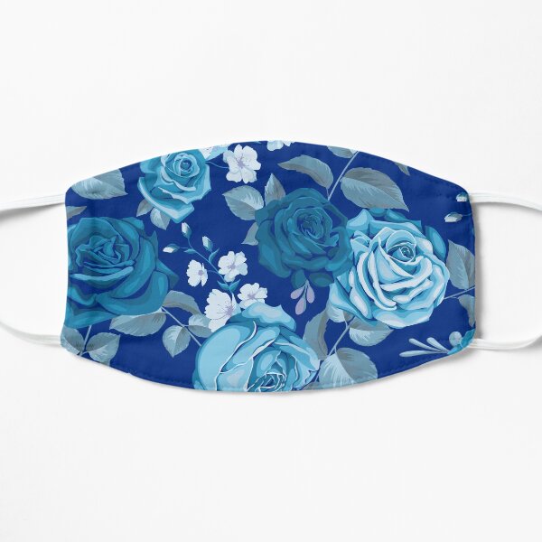 Classic blue seamless pattern with flowers Mask
