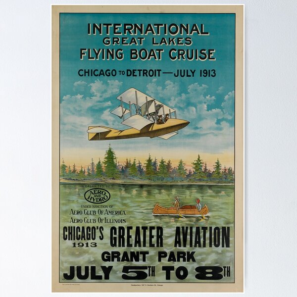 Artikelvorschau, Great Lakes Flying Boat Cruise vintage travel poster entworfen und verkauft von stickart-marek.