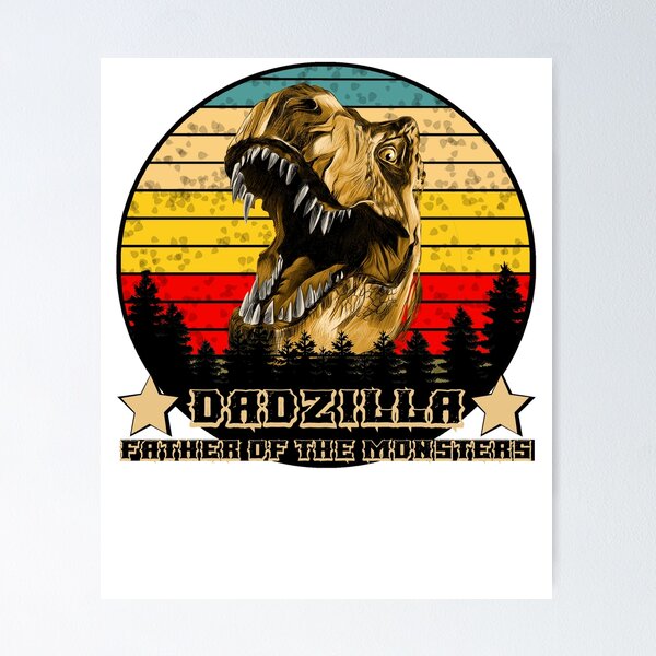 Item preview, dadzilla Father Of The Monsters Retro Vintage Sunset designed and sold by YouHappyMyHappy.