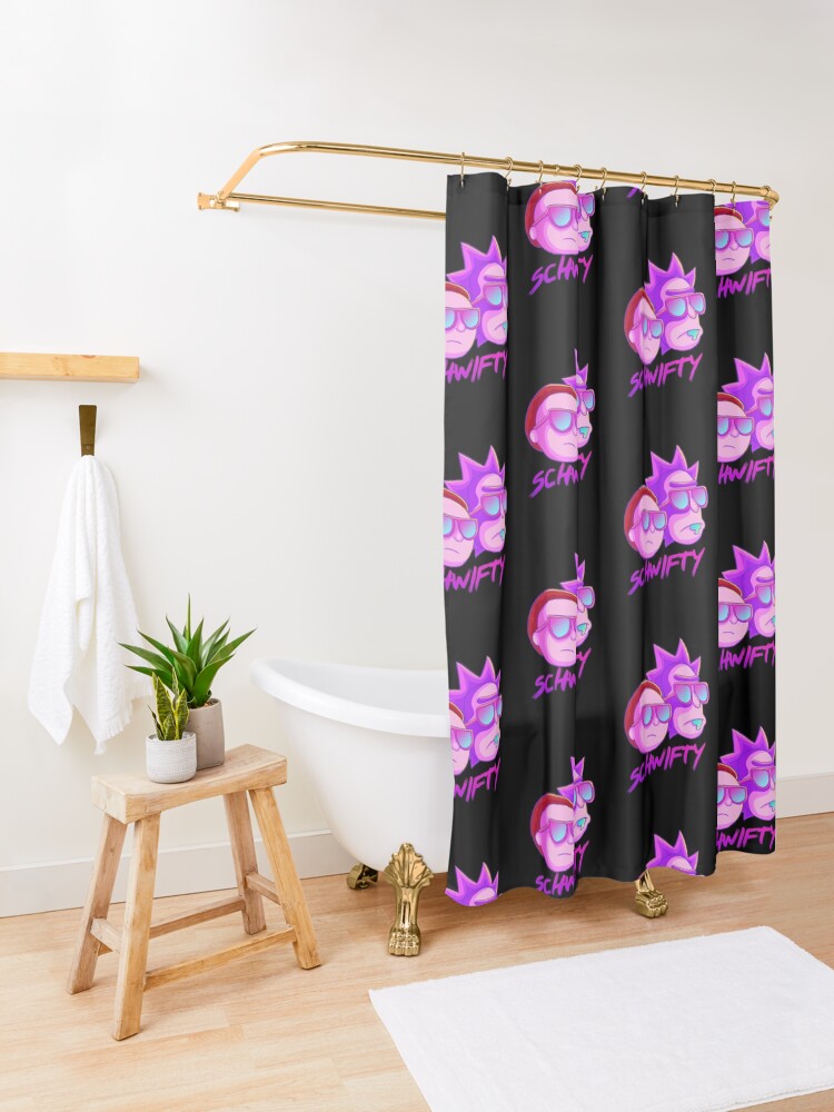 Alternate view of get schwifty Shower Curtain