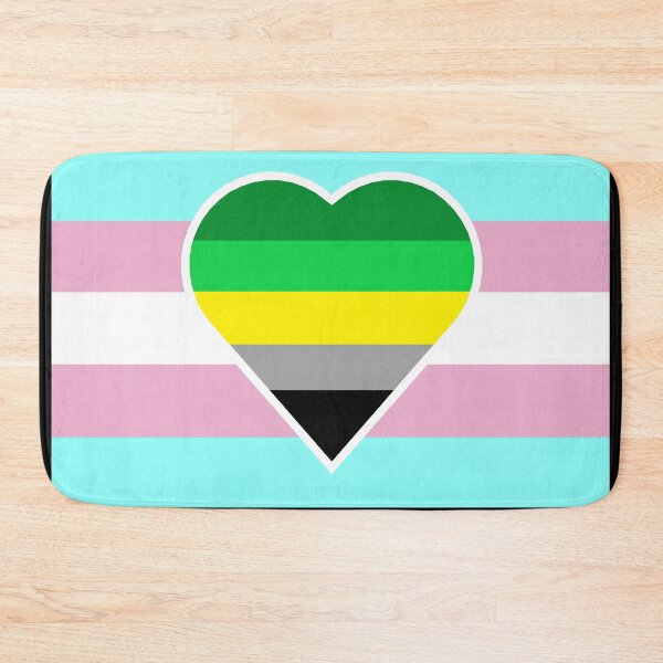 Item preview, Transgender Pride Flag with Aromantic Heart (Yellow-Stripe Variant) designed and sold by DisneyFanatic23.